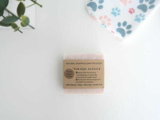 Goodbye Anxiety Natural Dog Shampoo Bar – Calming Lavender & Chamomile, Soothing Bath for Anxious Dogs