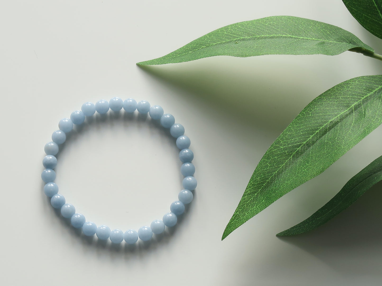 Natural Angelite Bracelet - Healing Gemstones - The Stone of Awareness, Intuition, Peace - Elegant Crystal Jewellry
