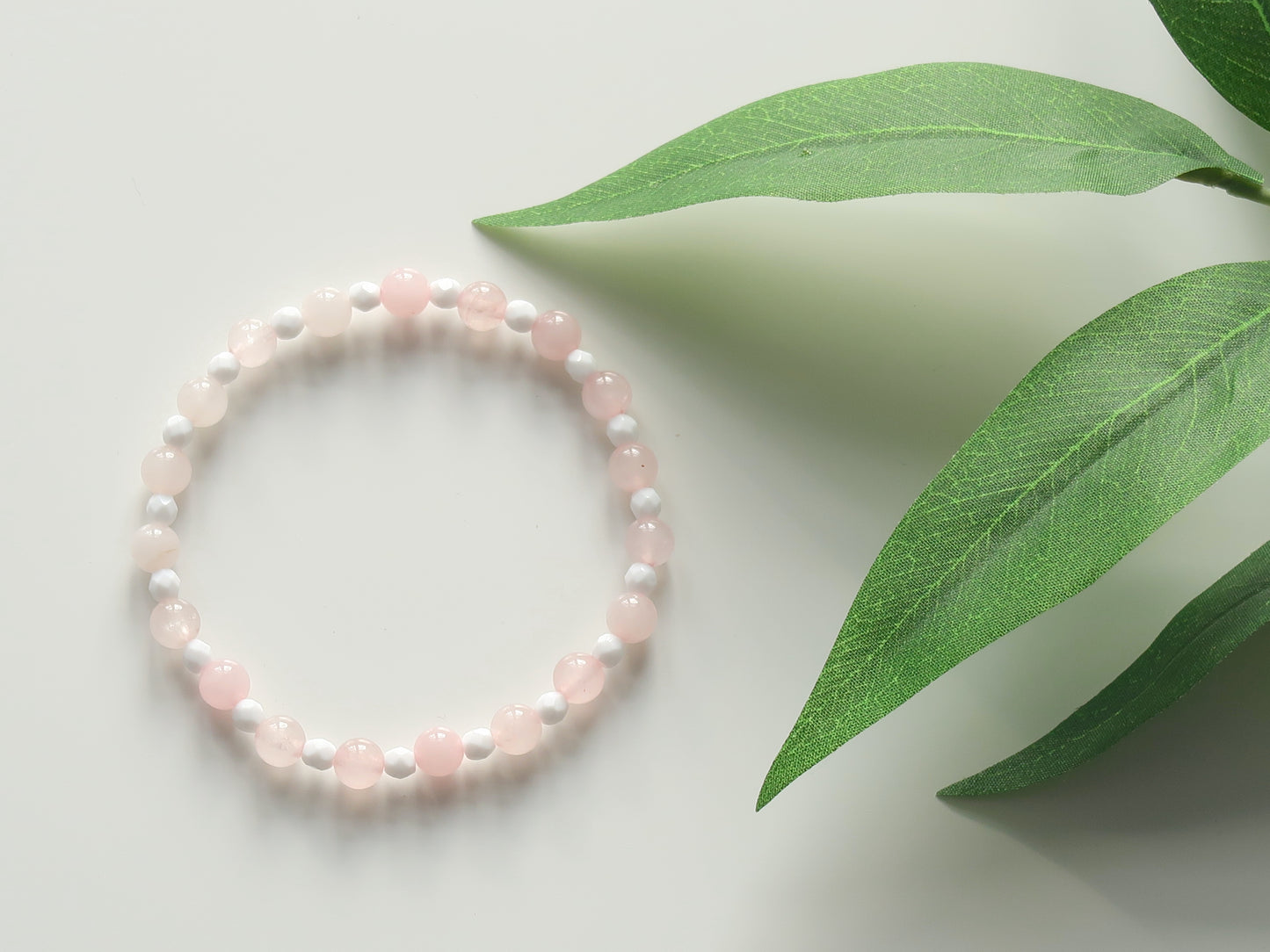 Natural Quartz Bracelet with accent beads - Healing Gemstones - Heart Stone - Love, Harmony, Inner Peace - Elegant Crystal Jewellery