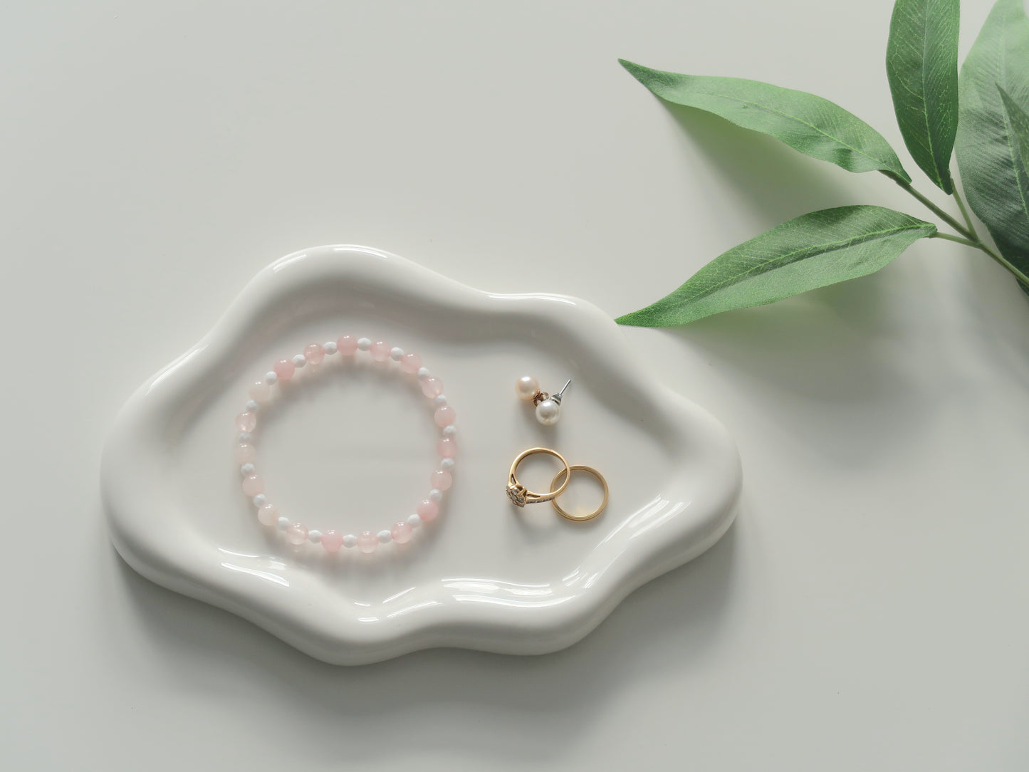 Natural Quartz Bracelet with accent beads - Healing Gemstones - Heart Stone - Love, Harmony, Inner Peace - Elegant Crystal Jewellery