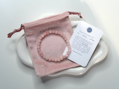 Natural Quartz Bracelet - Healing Gemstones - Heart Stone - Love, Harmony, Inner Peace - Elegant Crystal Jewellery