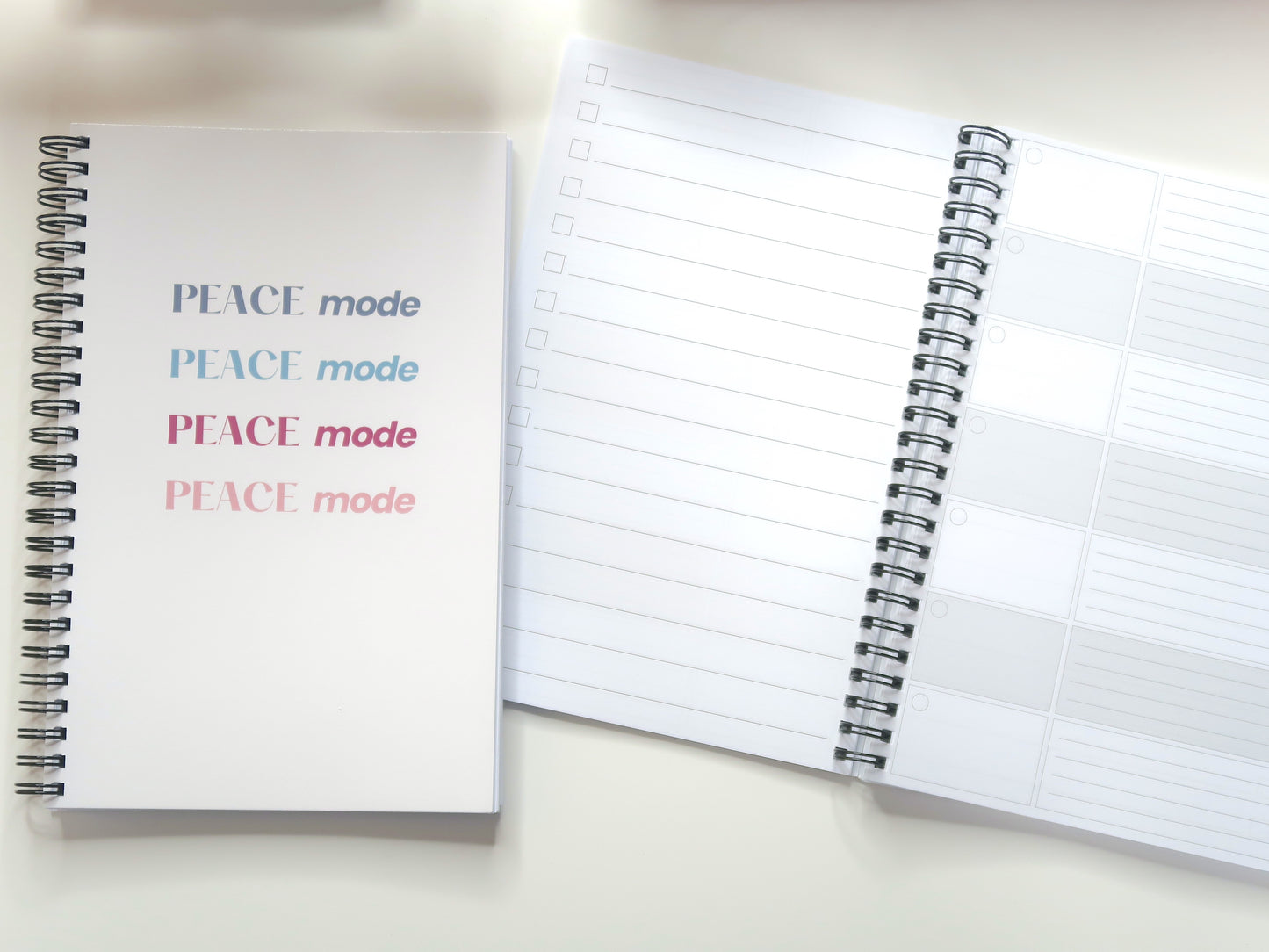 Peace Mode Spiral Planner Notebook – 80 Sheets (160 Pages), Glossy Cover, A5-Like Size
